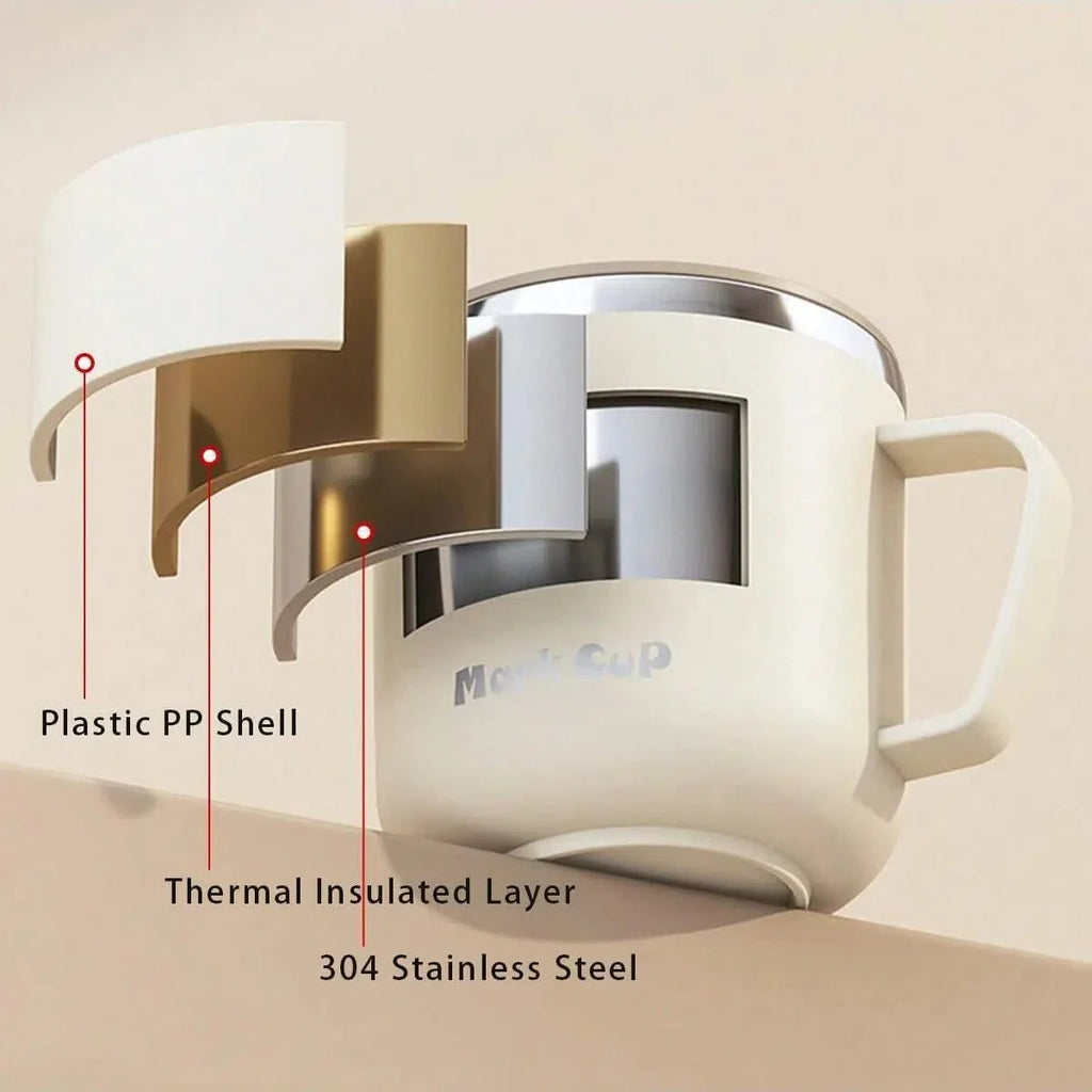 Insulated Stainless Steel Coffee Mug with Lid and Handle for Travel 400ml 20 Oz - Image 2