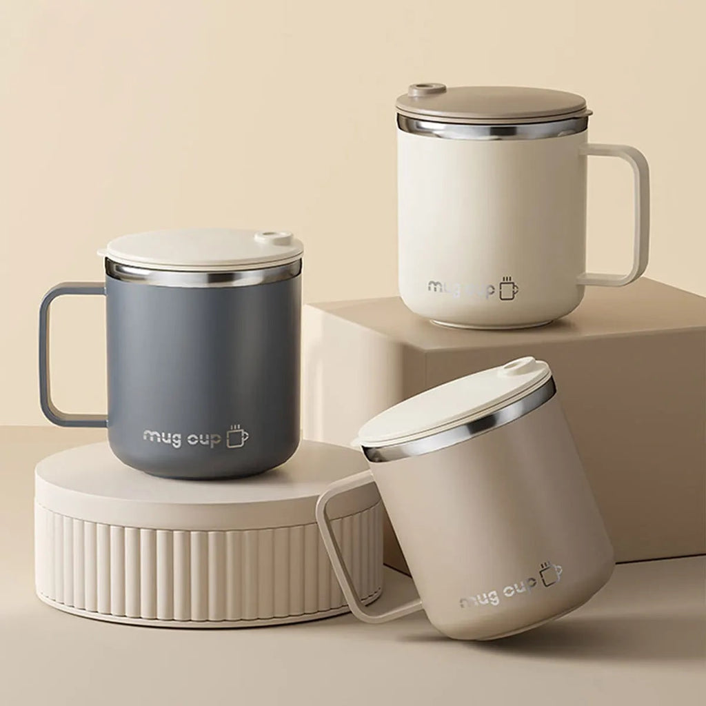 Insulated Stainless Steel Coffee Mug with Lid and Handle for Travel 400ml 20 Oz - Image 6