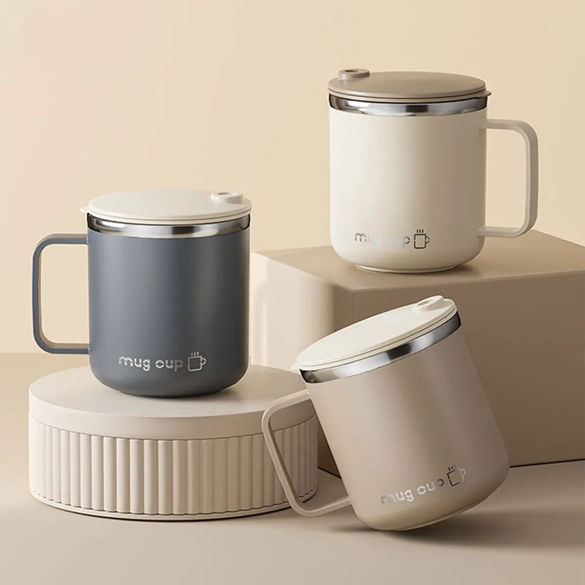 Insulated Stainless Steel Coffee Mug with Lid and Handle for Travel 400ml 20 Oz - Image 6