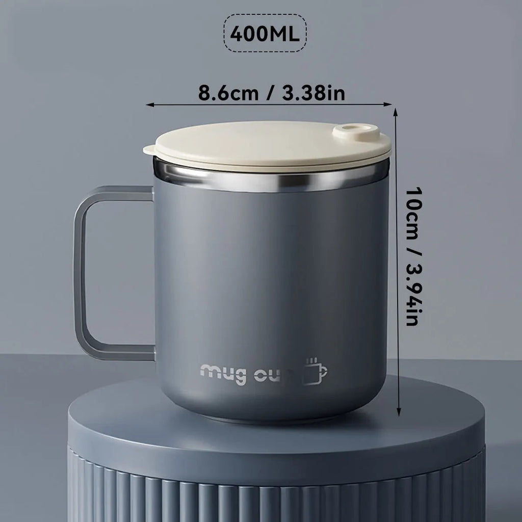 Insulated Stainless Steel Coffee Mug with Lid and Handle for Travel 400ml 20 Oz - Image 9