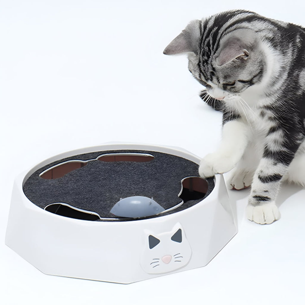 Interactive Cat Toy Moving Mouse Scratching Pad Track Octagonal Base Scratcher - Image 3