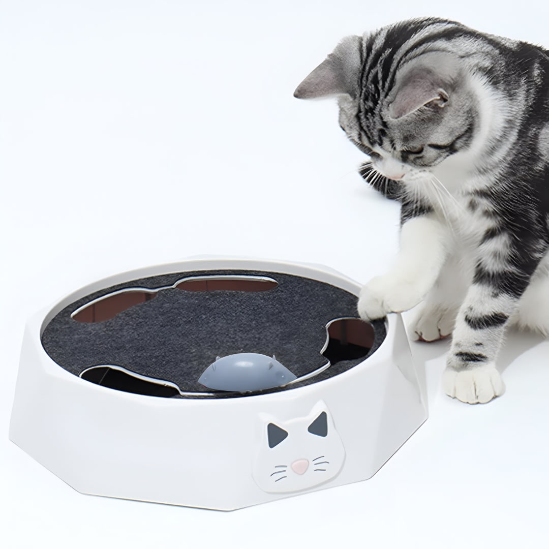 Interactive Cat Toy Moving Mouse Scratching Pad Track Octagonal Base Scratcher - Image 3