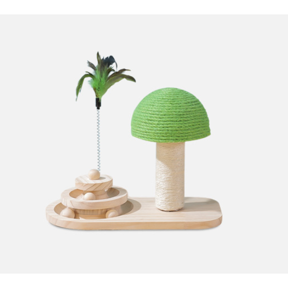 Interactive Cat Toys with Ball Track Scratching Post and Spring Feather Wand - Image 1