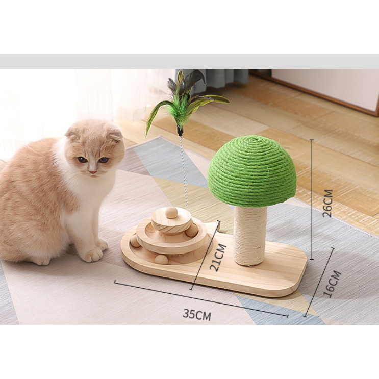 Interactive Cat Toys with Ball Track Scratching Post and Spring Feather Wand - Image 5