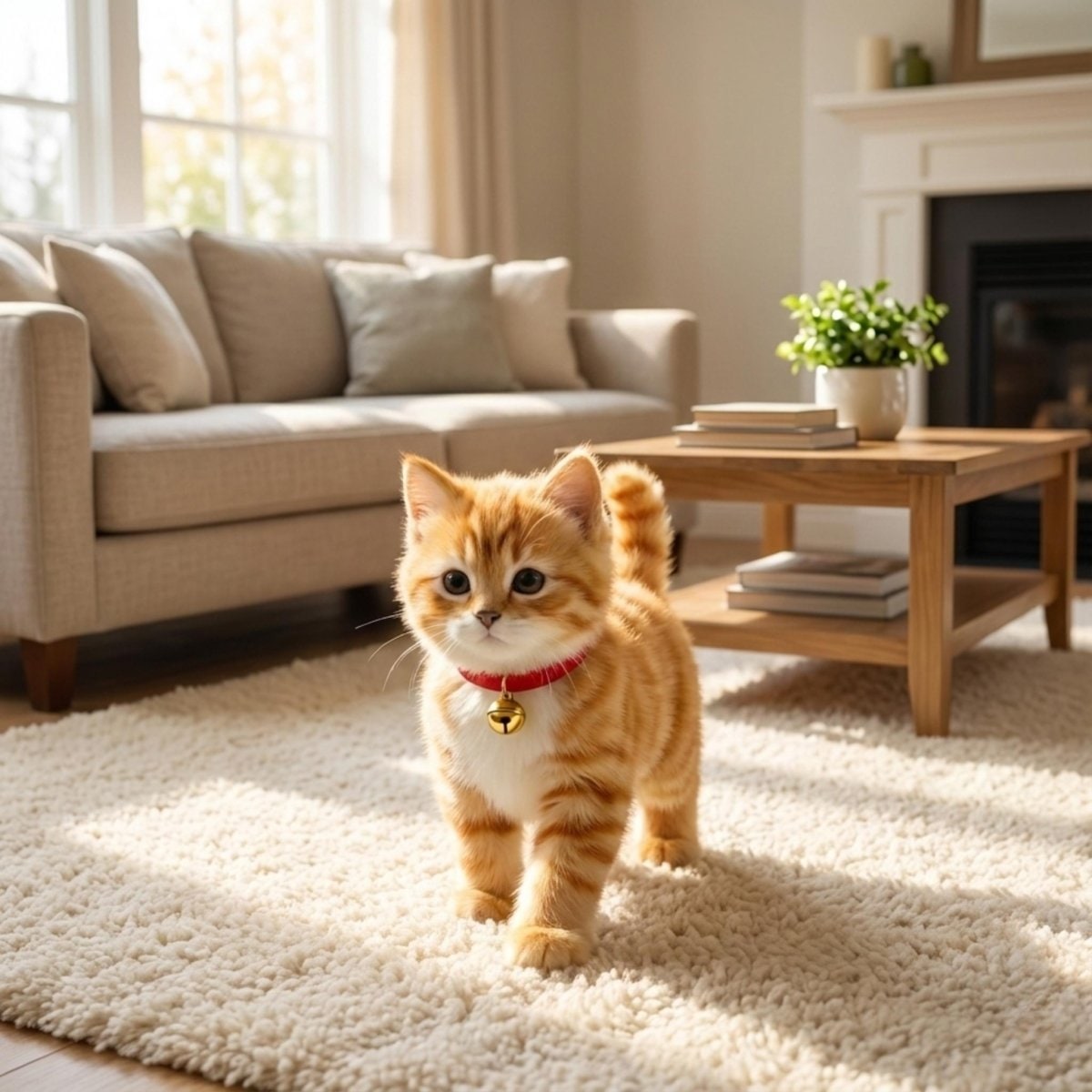 Interactive Orange Tabby Robot Kitten with Realistic Walking and Meowing Electronic Pet Toy - Image 2