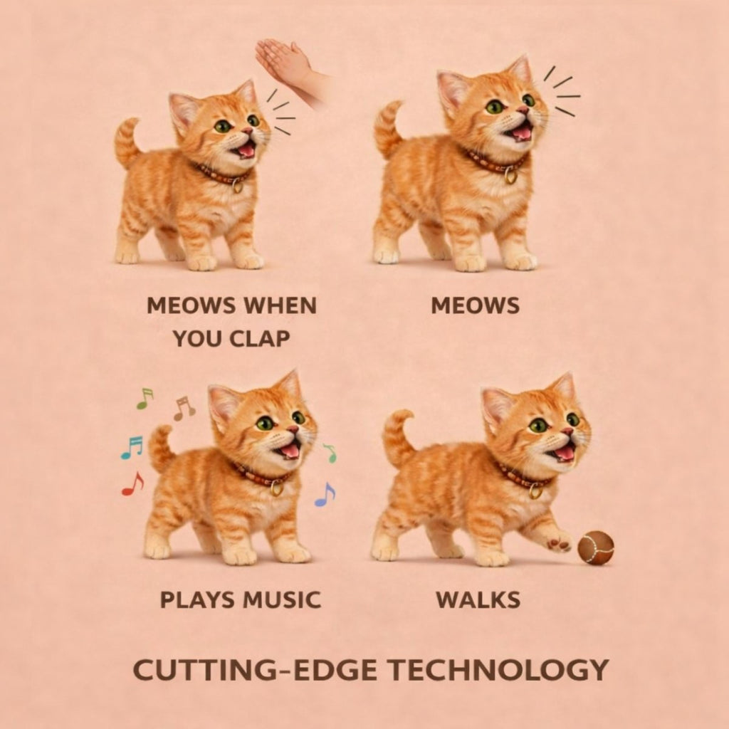 Interactive Orange Tabby Robot Kitten with Realistic Walking and Meowing Electronic Pet Toy - Image 6