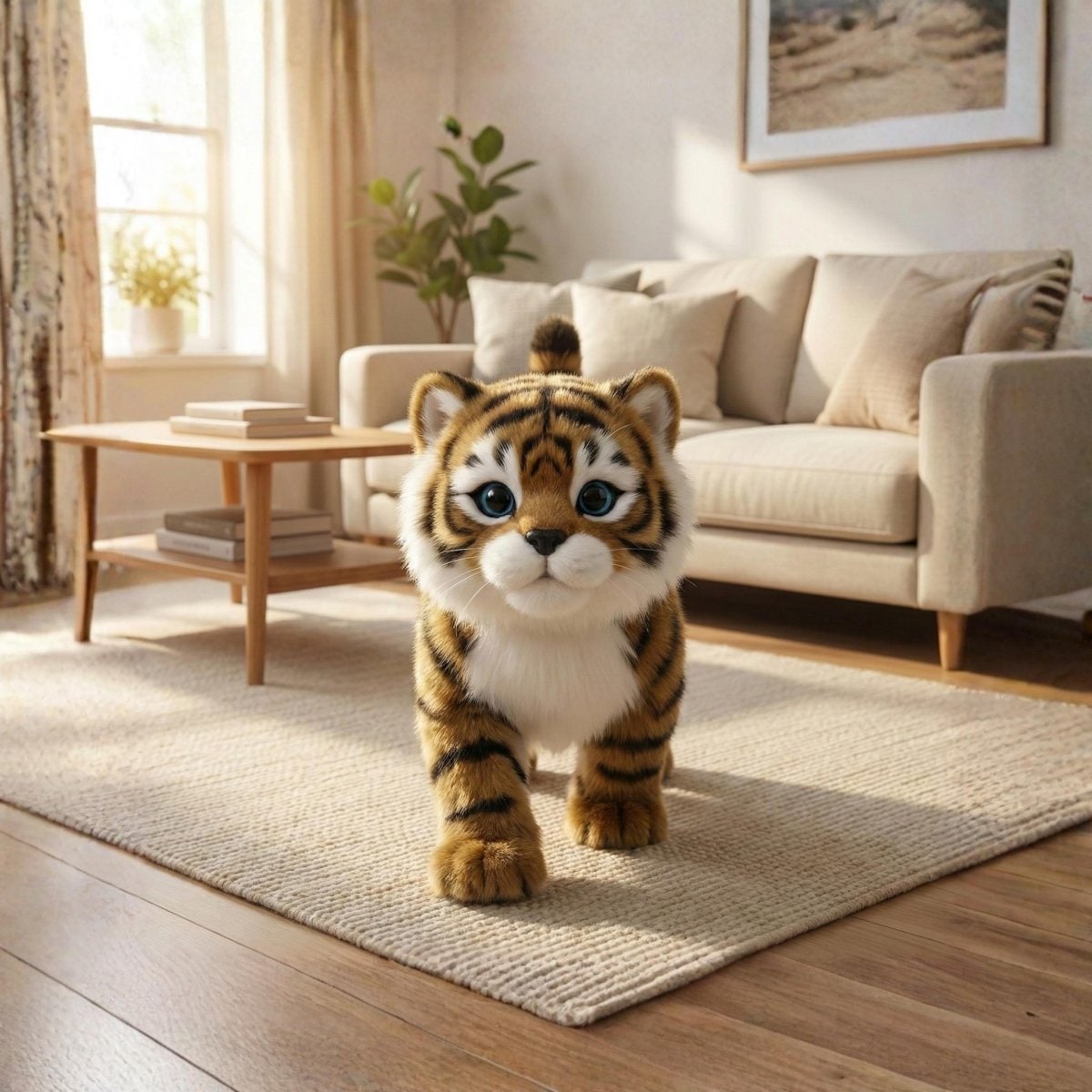 Interactive Plush Toy Tiger Cub with Walking and Meowing Features - Image 2