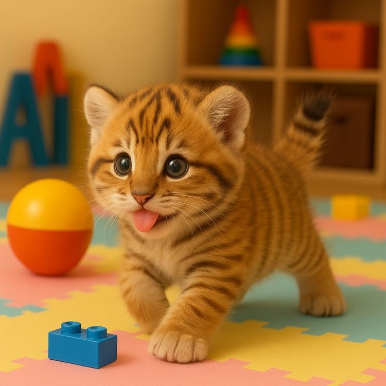 Interactive Plush Toy Tiger Cub with Walking and Meowing Features - Image 3