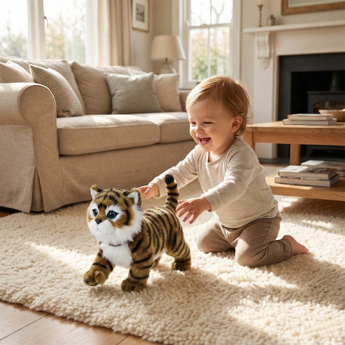 Interactive Plush Toy Tiger Cub with Walking and Meowing Features - Image 4