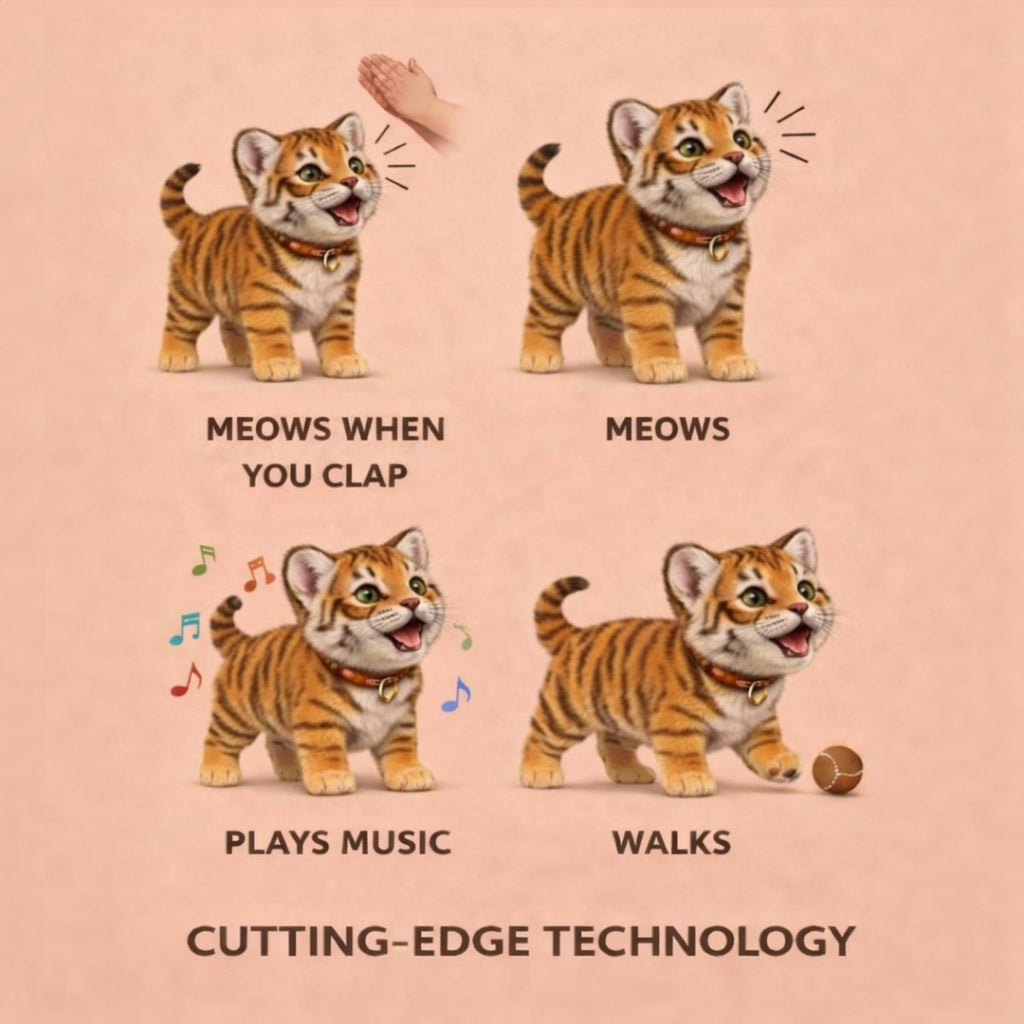 Interactive Plush Toy Tiger Cub with Walking and Meowing Features - Image 7