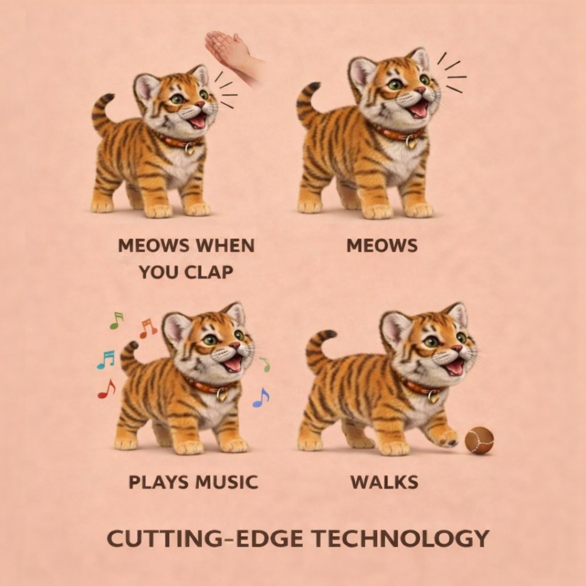 Interactive Plush Toy Tiger Cub with Walking and Meowing Features - Image 7