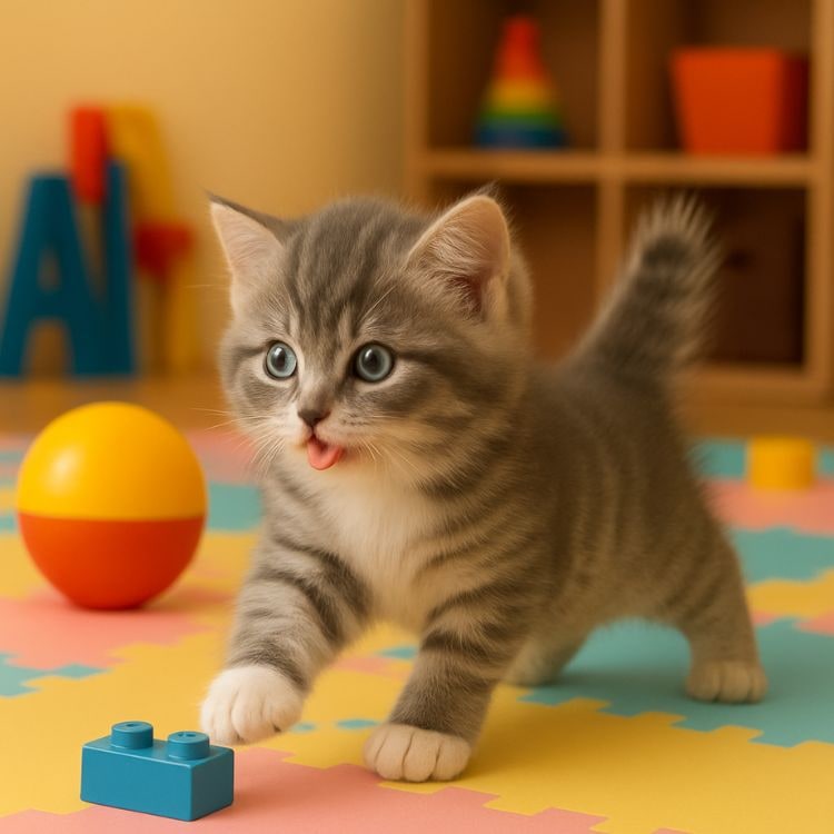 Interactive Robot Cat Toy with Walking Meowing and Tail Wagging Plush Electronic Pet - Image 3