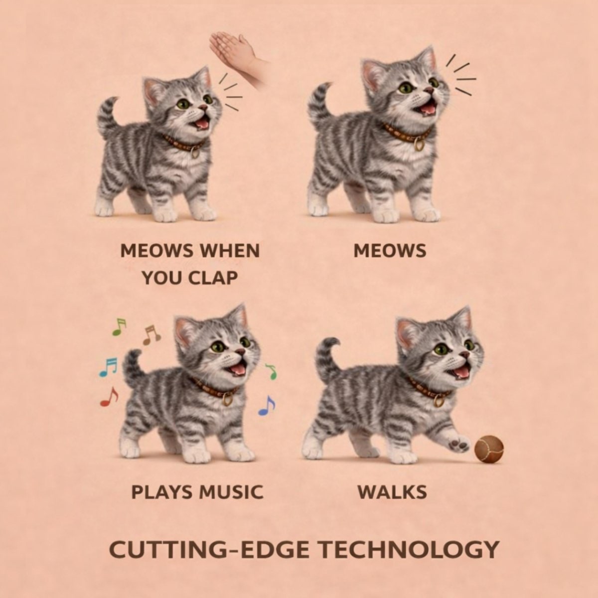 Interactive Robot Cat Toy with Walking Meowing and Tail Wagging Plush Electronic Pet - Image 6