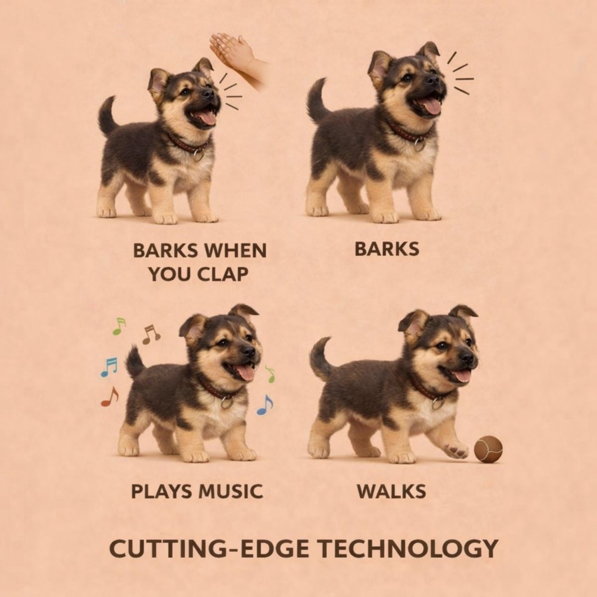 Interactive Toy Dog with Walking Barking and Wagging Features Electronic Robot Puppy - Image 7