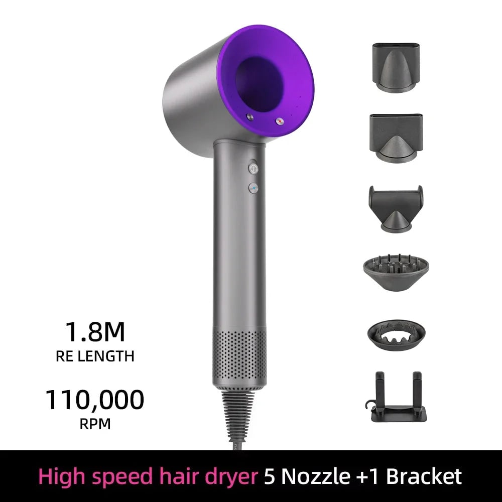 Ionic Hair Dryer Professional High Speed Anti-Frizz Negative Ion Detachable Frizz Control - Image 12