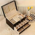Jewelry Box Organizer with Drawers Velvet Lining and Travel Storage Case And Chain - Image 1