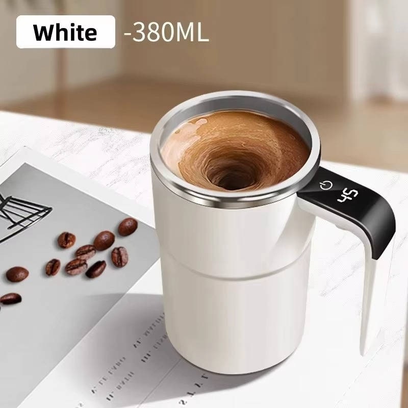 Keep Hot Coffee Mug with Self Stirring Heated Travel Magnetic Mixer and Temperature Display - Image 13