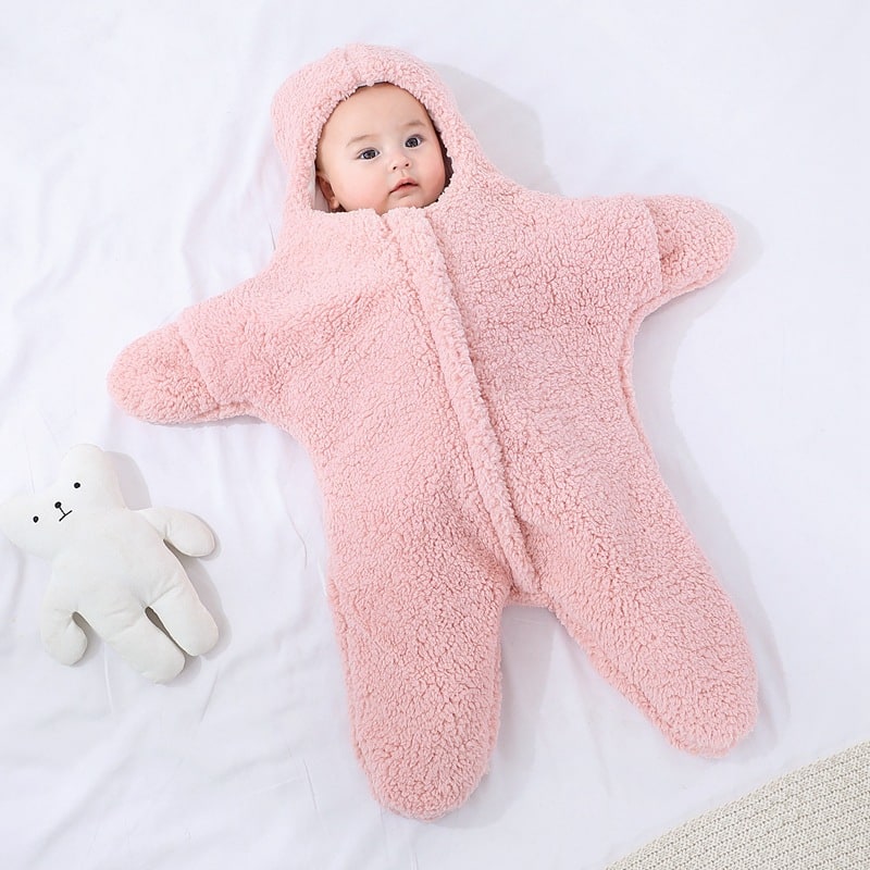 Kids' Baby Sleep Sack and Newborn Sleeping Bag with Star Shape Sherpa Fleece and Hood - Image 2