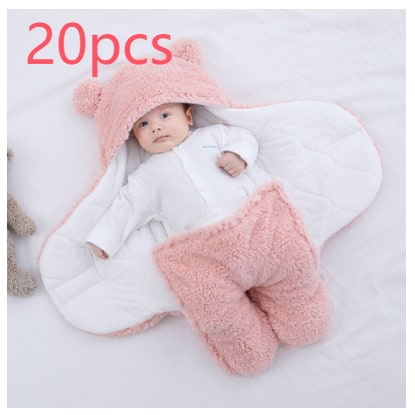 Kids' Baby Sleep Sack Swaddle Blanket with Sherpa Fleece and Hooded Design for Newborn Infant - Image 12