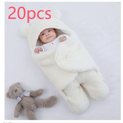 Kids' Baby Sleep Sack Swaddle Blanket with Sherpa Fleece and Hooded Design for Newborn Infant - Image 5