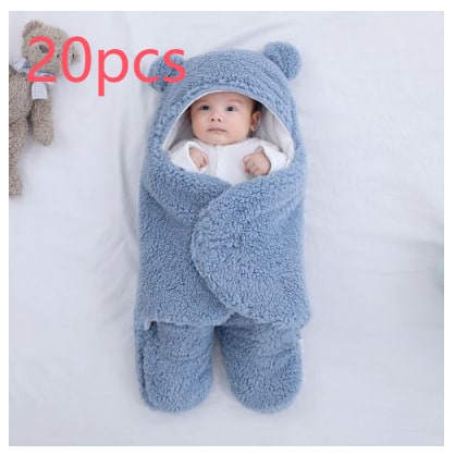Kids' Baby Sleep Sack Swaddle Blanket with Sherpa Fleece and Hooded Design for Newborn Infant - Image 7