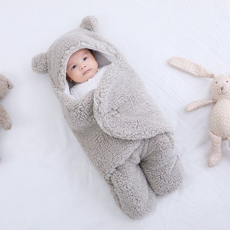 Kids' Baby Swaddle and Newborn Blanket with Legs Hooded Plush Fleece Sleeping Bag Sleep Sack - Image 11