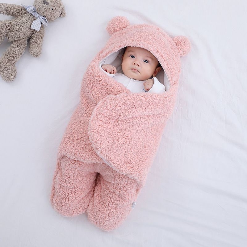 Kids' Baby Swaddle and Newborn Blanket with Legs Hooded Plush Fleece Sleeping Bag Sleep Sack - Image 12