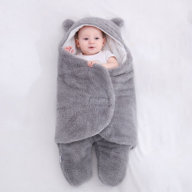 Kids' Baby Swaddle and Newborn Blanket with Legs Hooded Plush Fleece Sleeping Bag Sleep Sack - Image 13