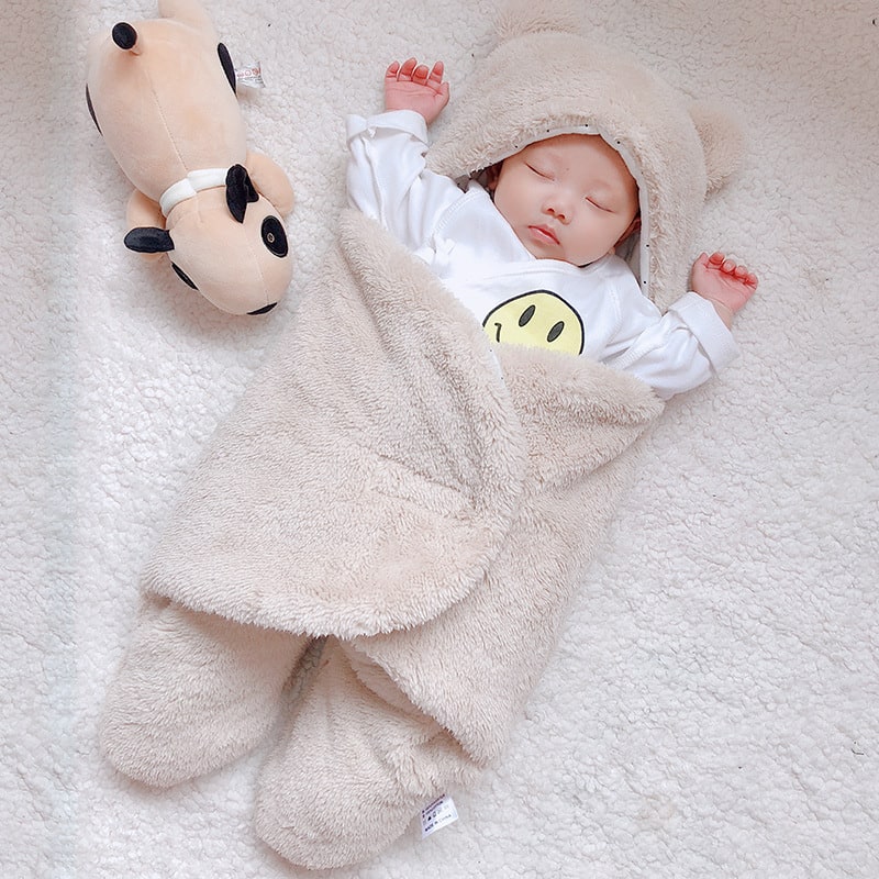Kids' Baby Swaddle and Newborn Blanket with Legs Hooded Plush Fleece Sleeping Bag Sleep Sack - Image 2