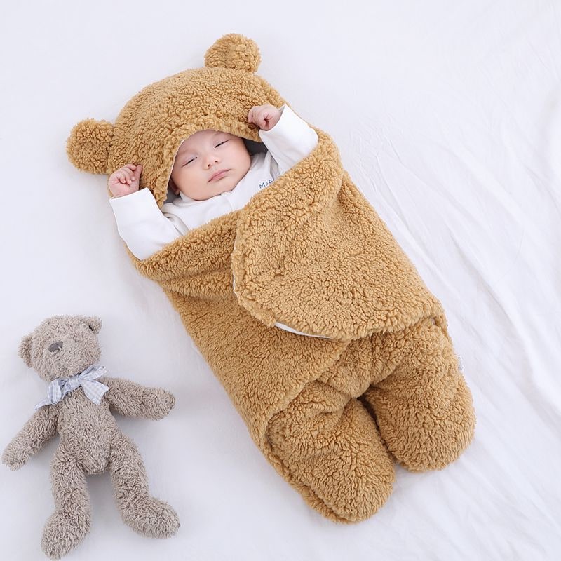 Kids' Baby Swaddle and Newborn Blanket with Legs Hooded Plush Fleece Sleeping Bag Sleep Sack - Image 7