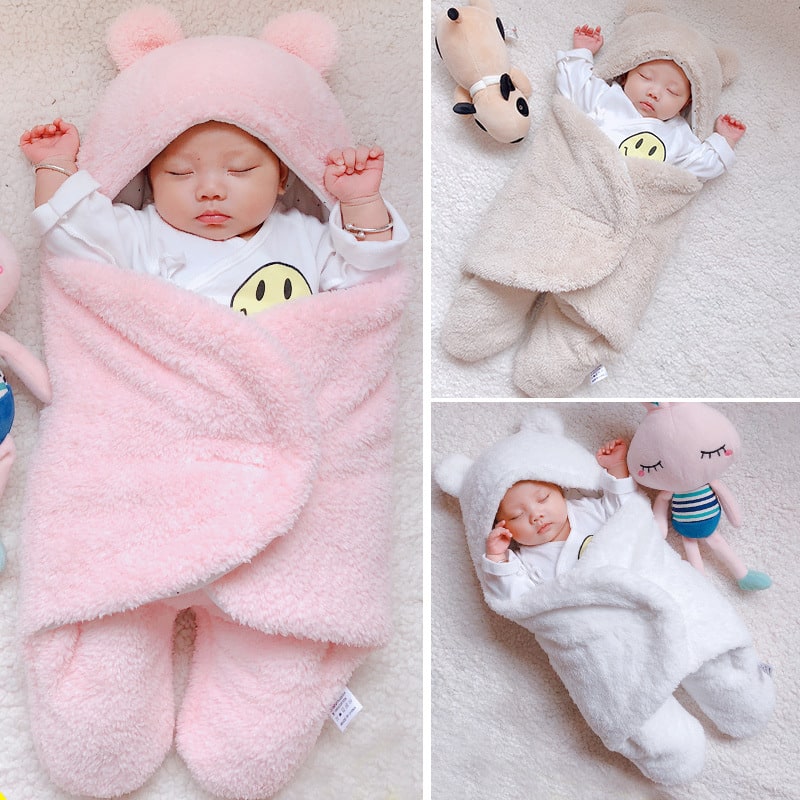 Kids' Baby Swaddle and Newborn Blanket with Legs Hooded Plush Fleece Sleeping Bag Sleep Sack - Image 8