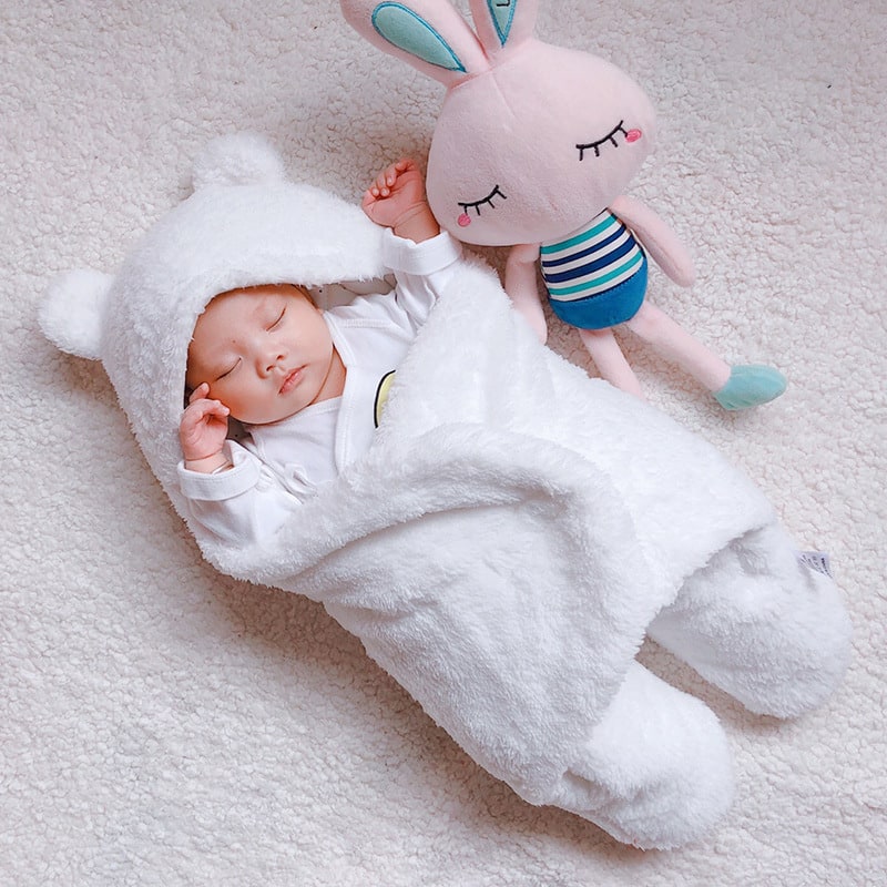 Kids' Baby Swaddle and Newborn Blanket with Legs Hooded Plush Fleece Sleeping Bag Sleep Sack - Image 9