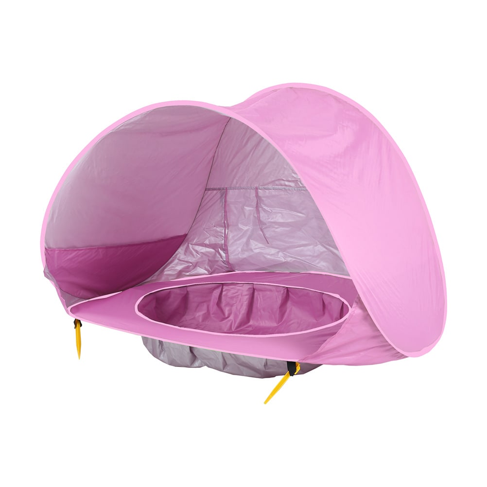 Kids' Beach Tent Pop Up Sun Shade for Baby with Built-In Wading Pool and Water-Resistant Canopy - Image 1