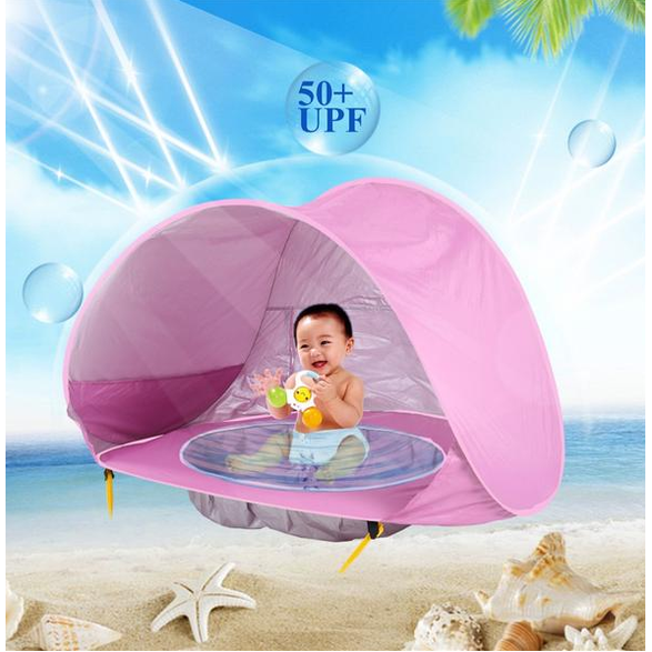 Kids' Beach Tent Pop Up Sun Shade for Baby with Built-In Wading Pool and Water-Resistant Canopy - Image 11