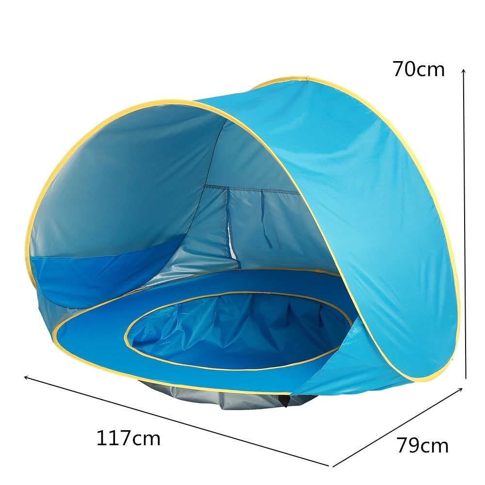 Kids' Beach Tent Pop Up Sun Shade for Baby with Built-In Wading Pool and Water-Resistant Canopy - Image 16