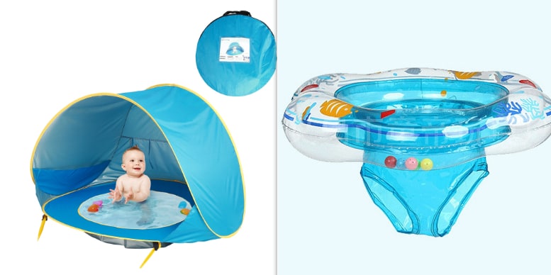 Kids' Beach Tent Pop Up Sun Shade for Baby with Built-In Wading Pool and Water-Resistant Canopy - Image 18