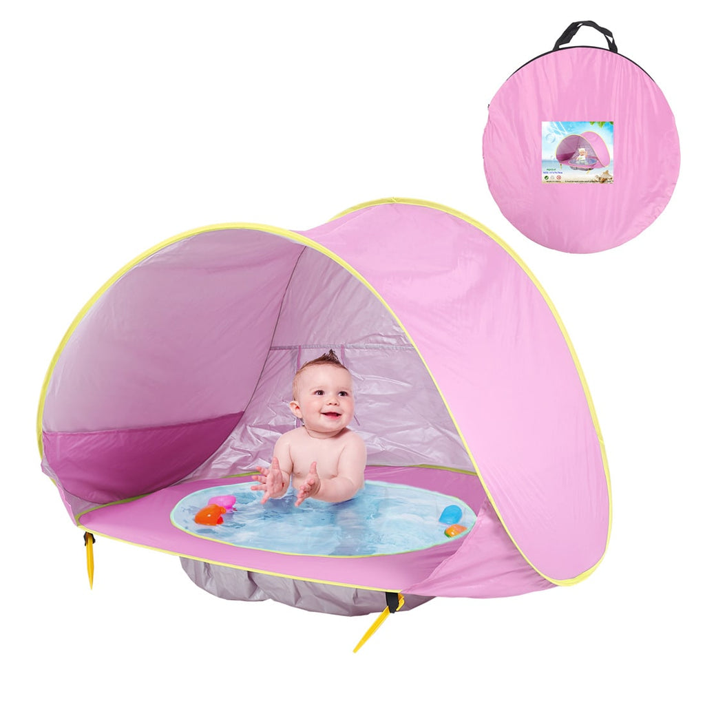 Kids' Beach Tent Pop Up Sun Shade for Baby with Built-In Wading Pool and Water-Resistant Canopy - Image 2