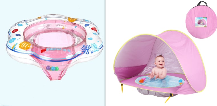 Kids' Beach Tent Pop Up Sun Shade for Baby with Built-In Wading Pool and Water-Resistant Canopy - Image 4