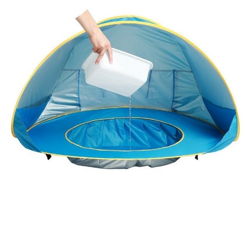 Kids' Beach Tent Pop Up Sun Shade for Baby with Built-In Wading Pool and Water-Resistant Canopy - Image 5
