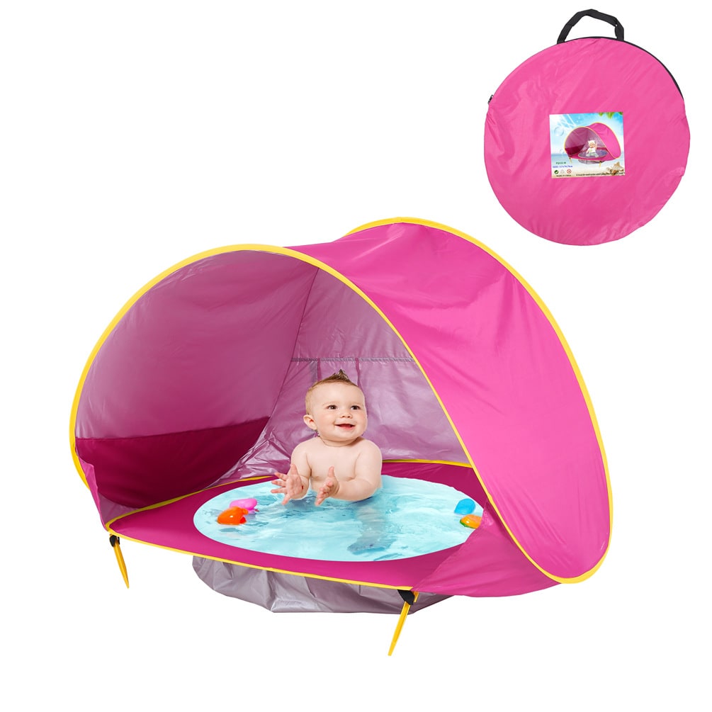 Kids' Beach Tent Pop Up Sun Shade for Baby with Built-In Wading Pool and Water-Resistant Canopy - Image 7