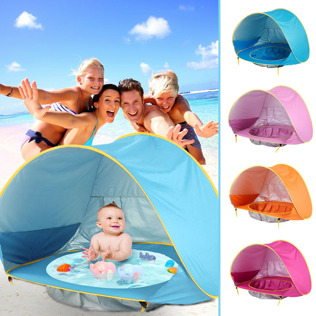 Kids' Beach Tent Pop Up Sun Shade for Baby with Built-In Wading Pool and Water-Resistant Canopy - Image 9