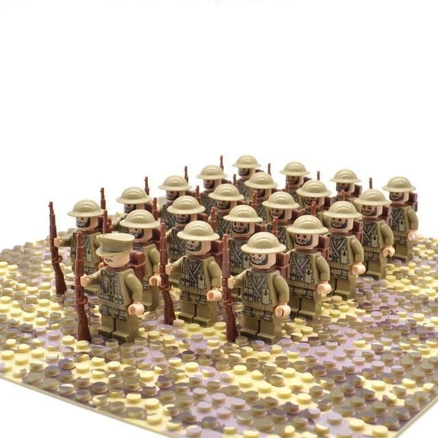 Kids' Building Blocks Military Minifigures Set with Articulated Soldiers and Miniature Toy Rifles - Image 1