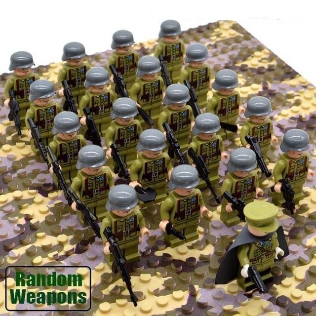 Kids' Building Blocks Military Minifigures Set with Articulated Soldiers and Miniature Toy Rifles - Image 10