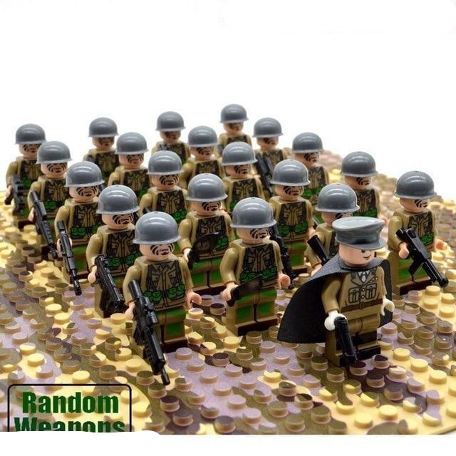 Kids' Building Blocks Military Minifigures Set with Articulated Soldiers and Miniature Toy Rifles - Image 3