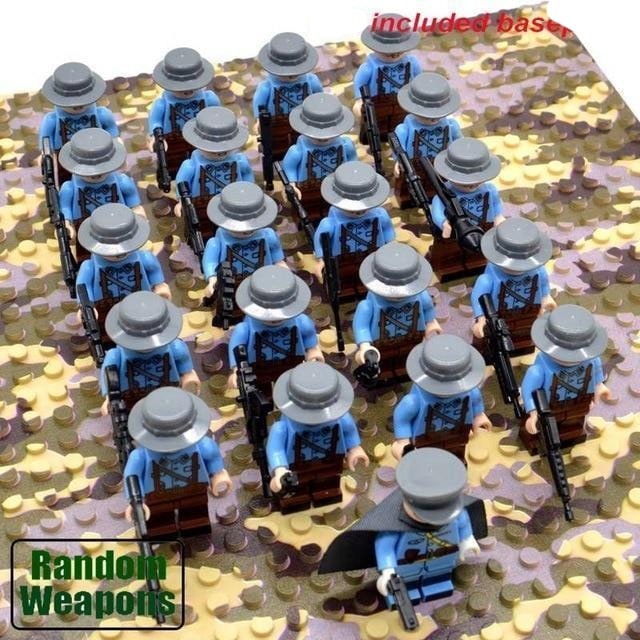 Kids' Building Blocks Military Minifigures Set with Articulated Soldiers and Miniature Toy Rifles - Image 7