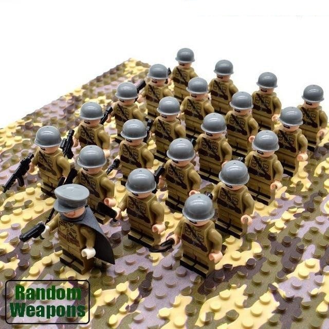 Kids' Building Blocks Military Minifigures Set with Articulated Soldiers and Miniature Toy Rifles - Image 8