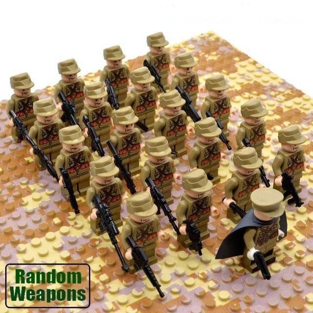 Kids' Building Blocks Military Minifigures Set with Articulated Soldiers and Miniature Toy Rifles - Image 9