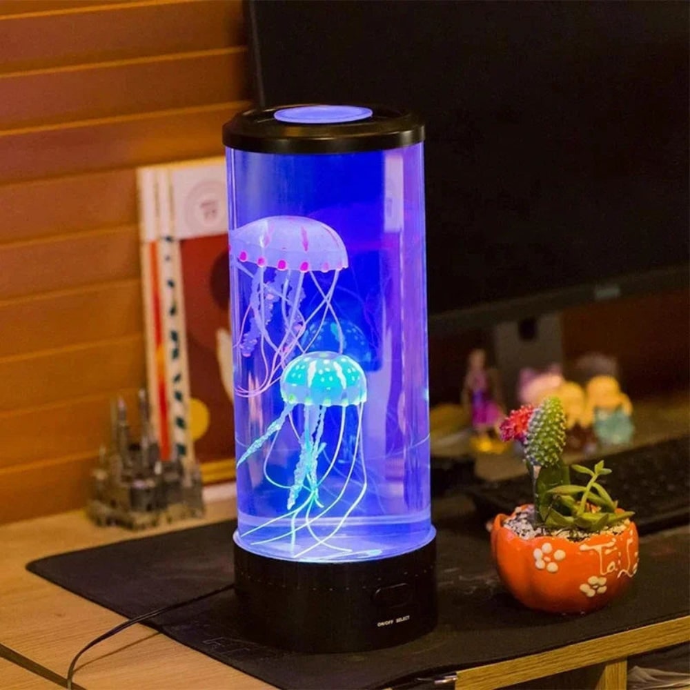 Kids' Color-Changing Jellyfish Lighting Lamp with LED Night Light and Floating Artificial Big Lava - Image 3