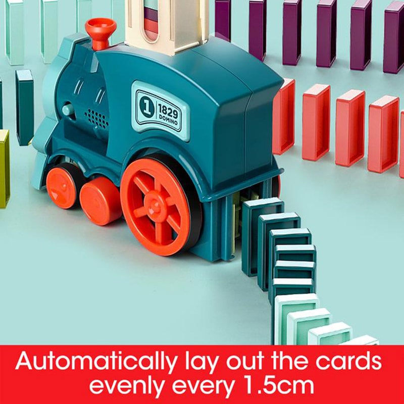 Kids' Domino Train Toy Game with Automatic Release Battery Operated Electric Building Block Locomotive - Image 12