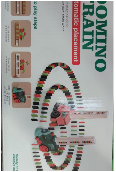 Kids' Domino Train Toy Game with Automatic Release Battery Operated Electric Building Block Locomotive - Image 15